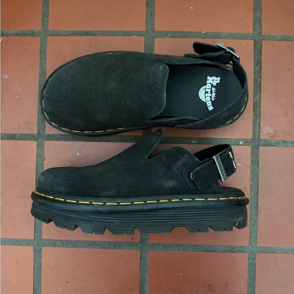 Dr. Martens Zebzag Suede Mule Black
